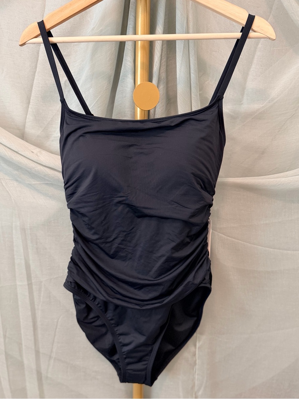 La Blanca Black Adjustable-Strap One-Piece Swimsuit